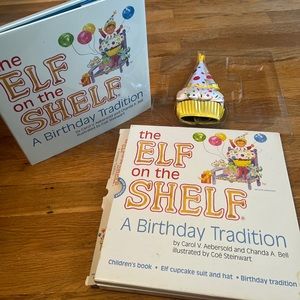 The Elf On The Shelf Birthday Tradition Book & Elf Cupcake Outfit Like New. Read